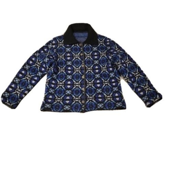 VINTAGE Jersey Modeller  Swedish Close Knit Sweater Button Up Adult Size 40 - Picture 10 of 10